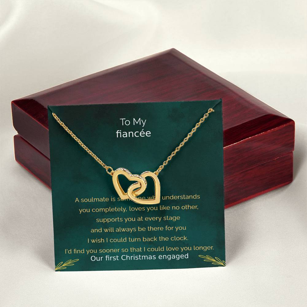 Engagement Gifts For Fiancee First Christmas Engaged Heart Necklace Giftfuture Wife Gift Interlocking Hearts Necklace