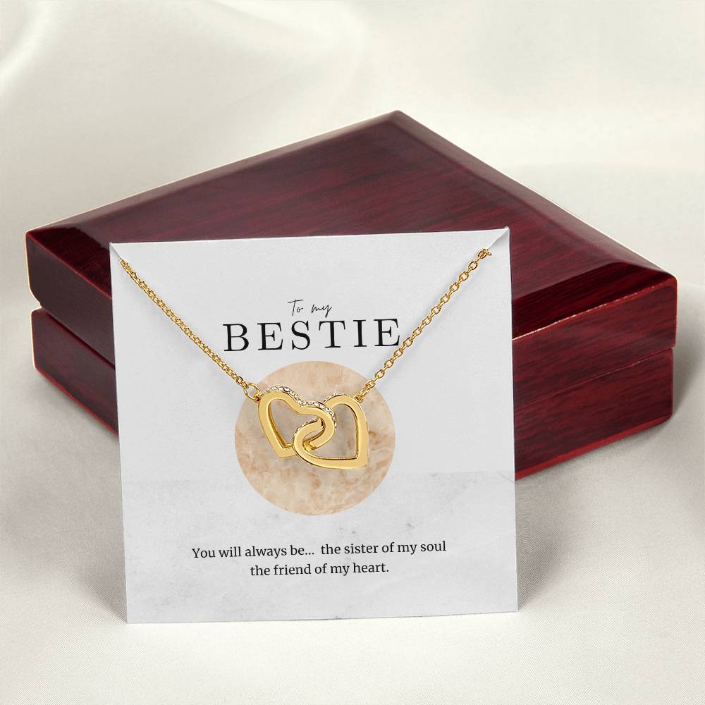 To My Bestie Interlocked Heart Necklace Interlocking Hearts Necklace