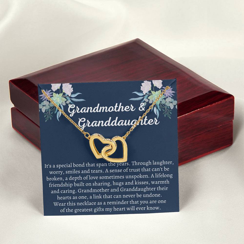 Grandmother & Granddaughter Interlocking Hearts Necklace