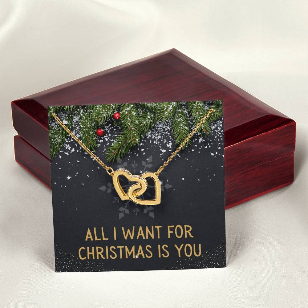 All I Want For Christmas - Heart Necklace Interlocking Hearts Necklace