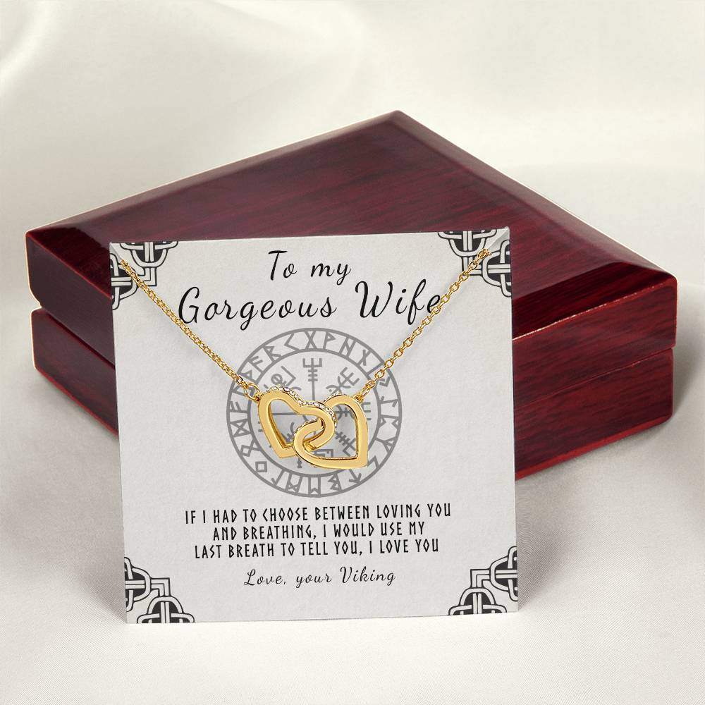 To My Wife Interlocking Hearts Necklace