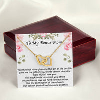 Bonus Mom Gift Bonus Mom Necklace Unbiological Mom Gift Unbiological Mom Neclace Card Mother'S Day Gift For Stepmom Foster Mom In Law Interlocking Hearts Necklace