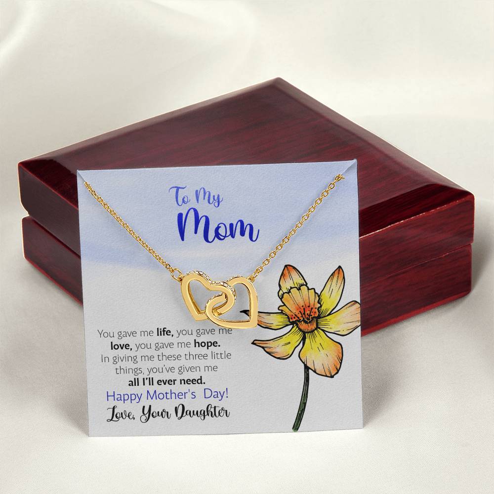 Mother'S Day From Daughter - You Gave Me Hope - Interlocking Hearts Necklace