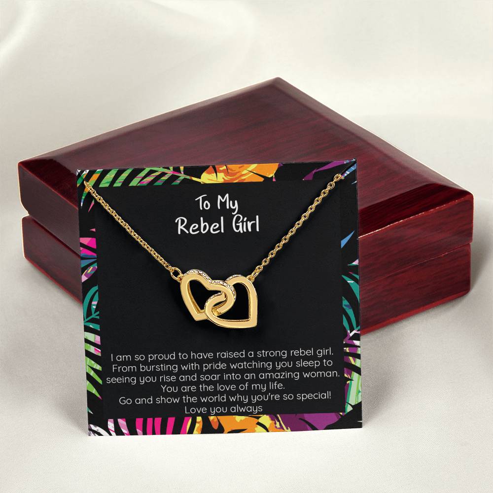 My Rebel Girl Necklace Hearts Locked Interlocking Hearts Necklace