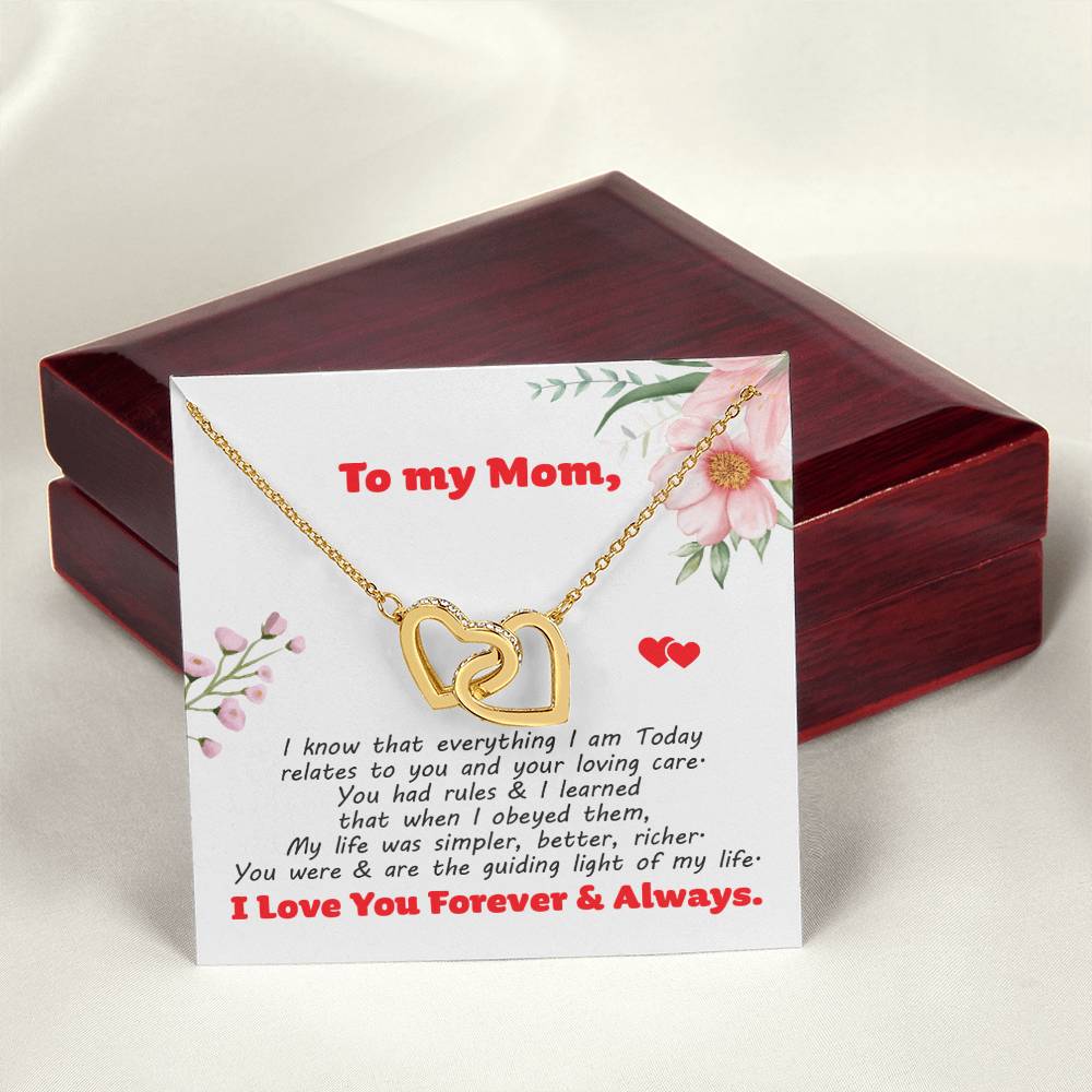Gift For Mom - Interlocking Hearts Necklace