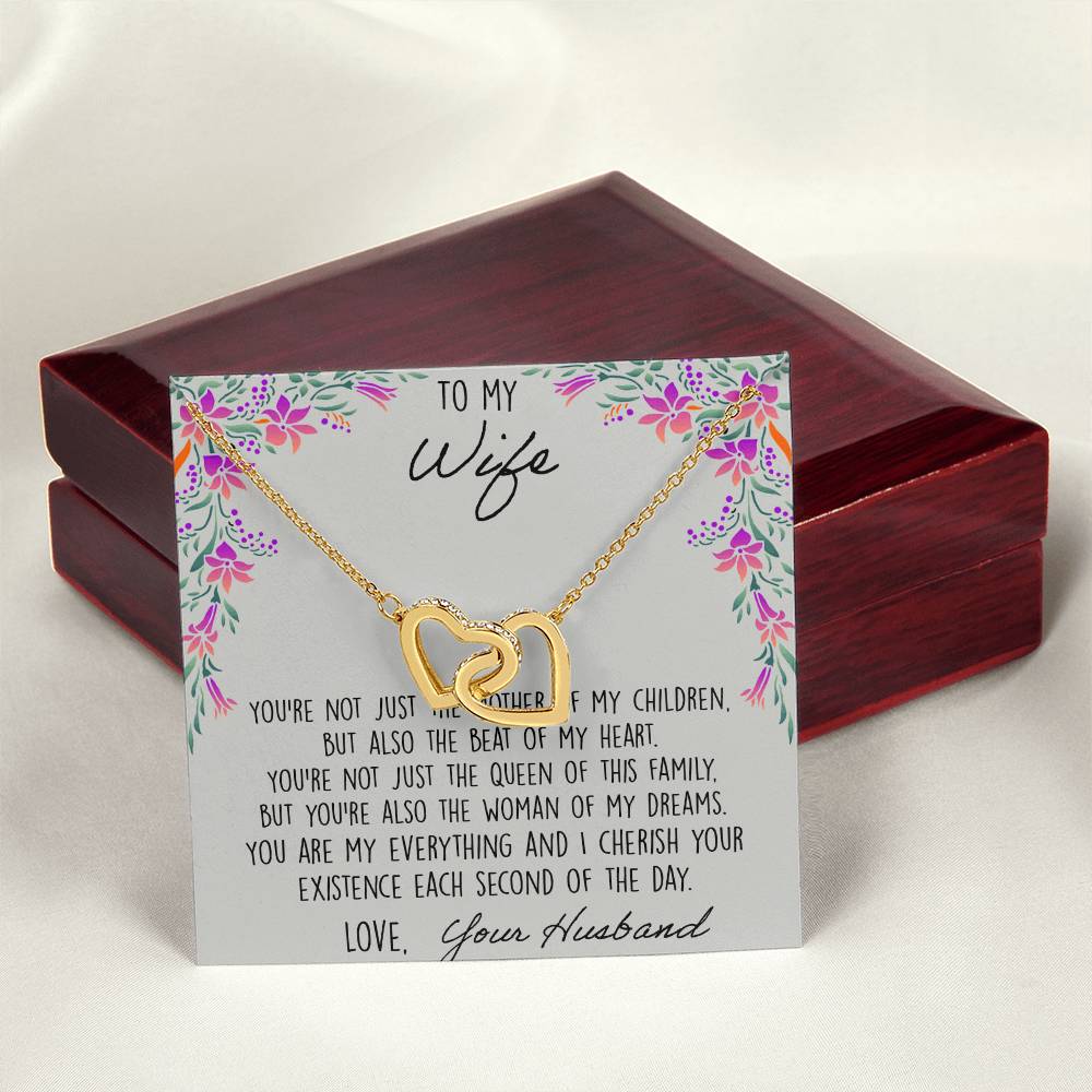 To My Wife When I Fell In Love With You - Lily Interlocking Hearts Necklace