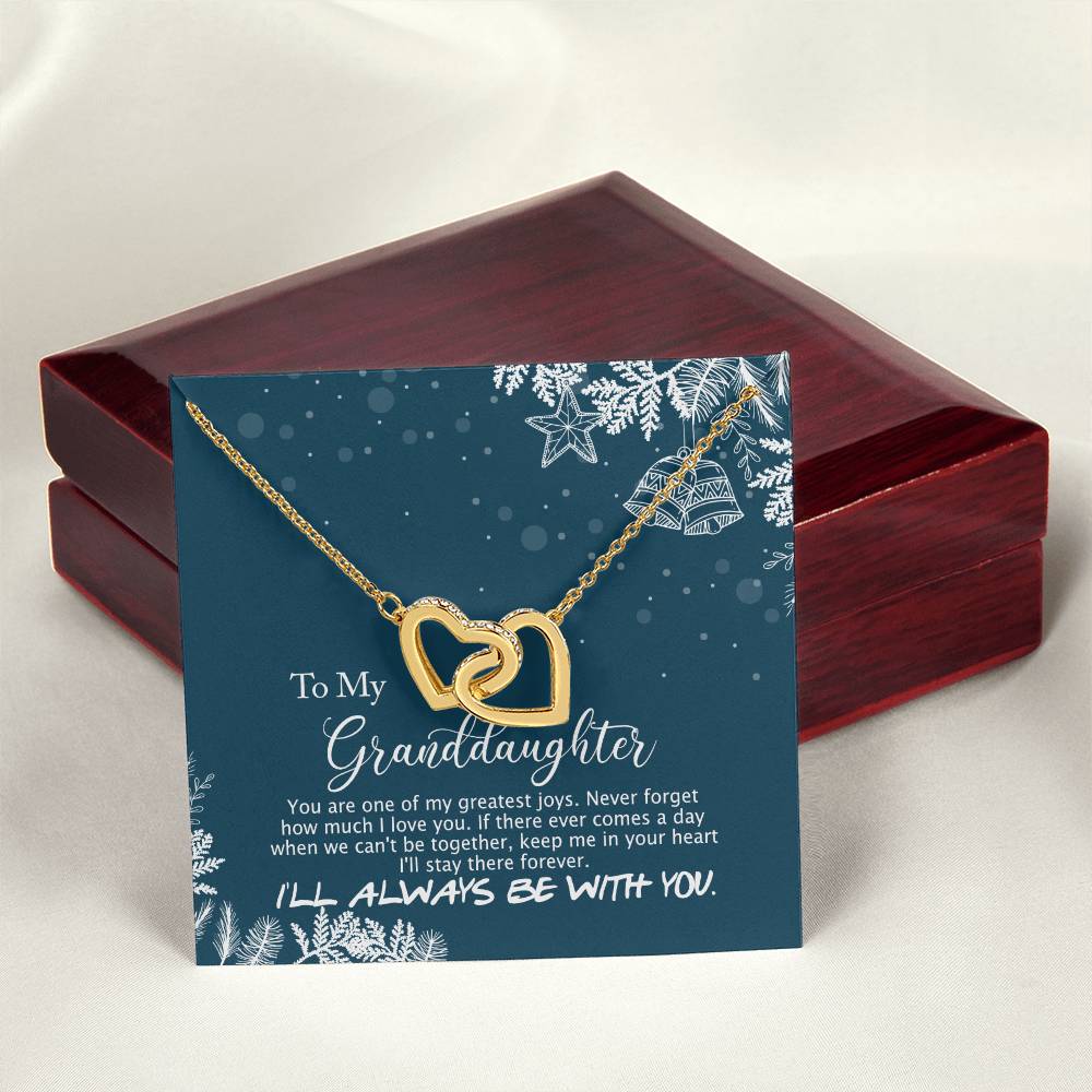 To My Granddaughter - I'Ll Always Be With You - Interlocking Hearts Necklace
