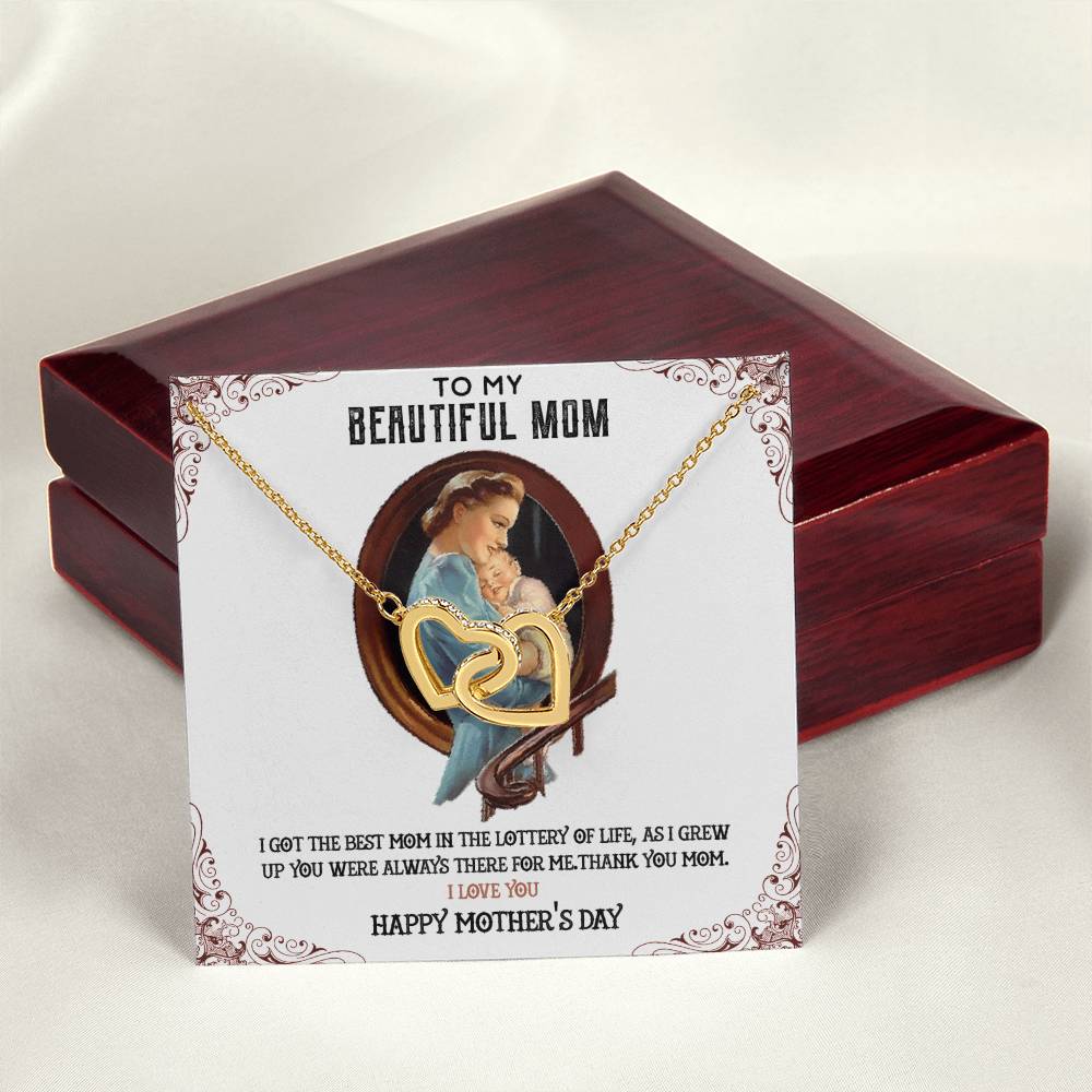 Gift For Mom Interlocking Hearts Necklace