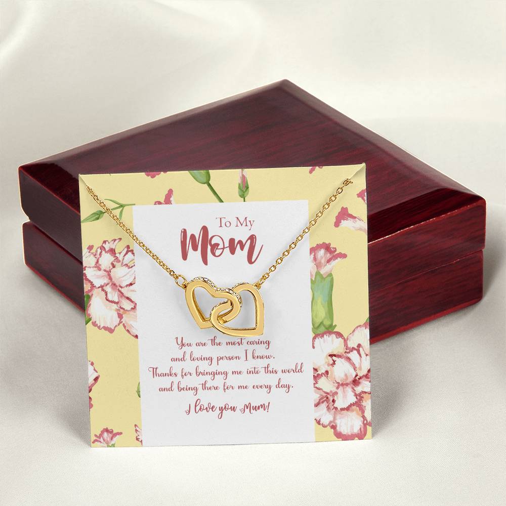 To My Mom You Are The Most Caring And Loving Person I Know Interlocking Hearts Necklace