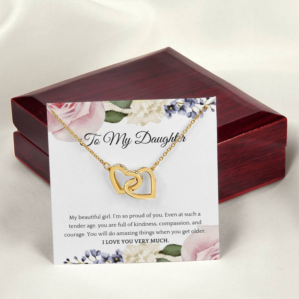 Interlocking Hearts Necklace For A Beautiful Daughter