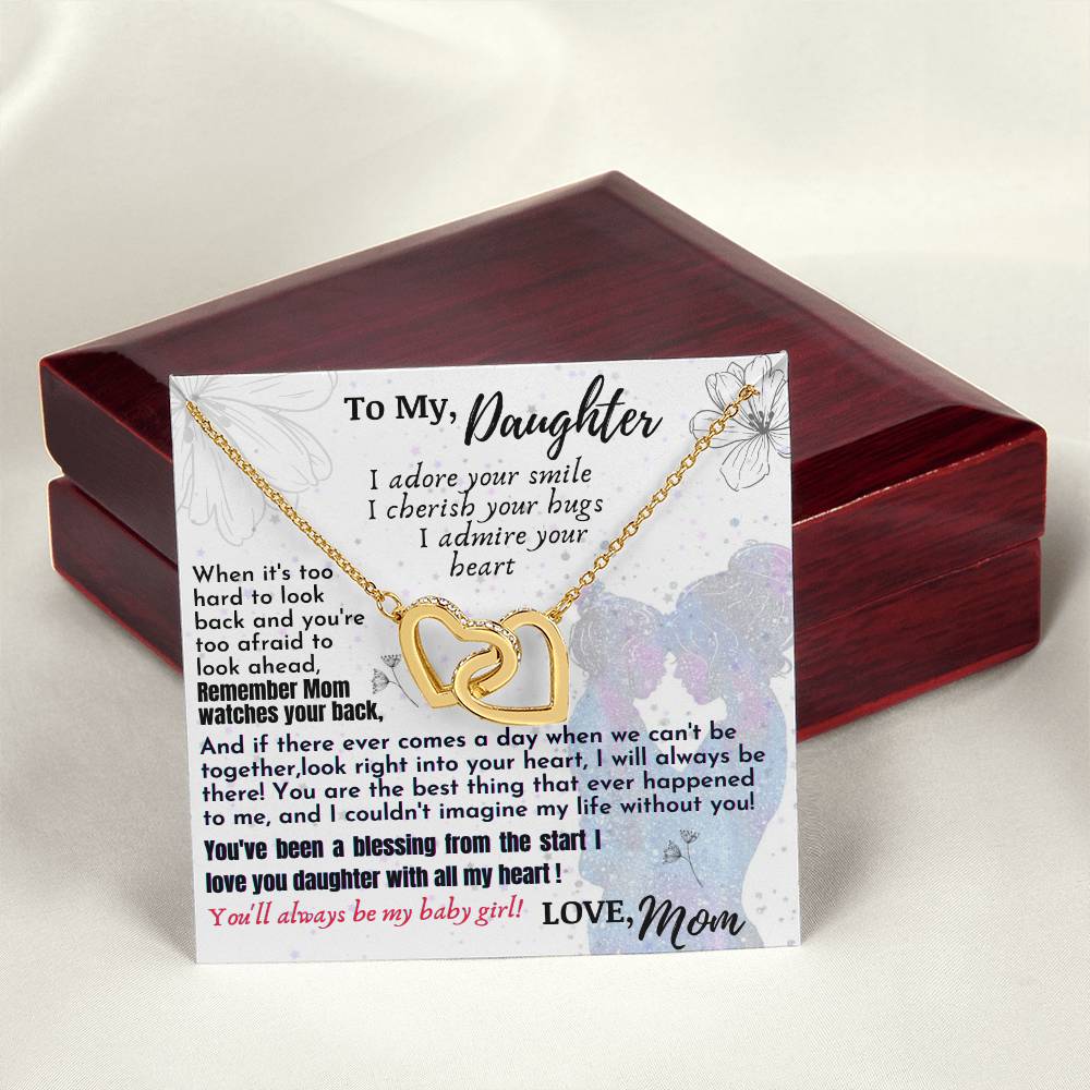 To My Daughter- Interlocking Hearts Necklace