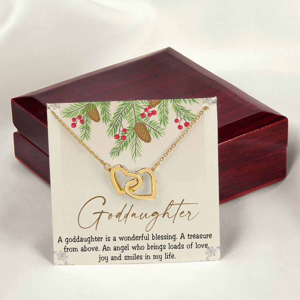 Goddaughter Interlocking Hearts Necklace Message Card