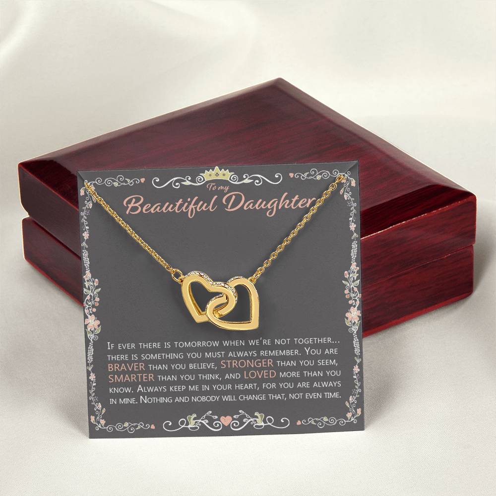 To My Beautiful Daughter - Necklace Interlocking Hearts Necklace