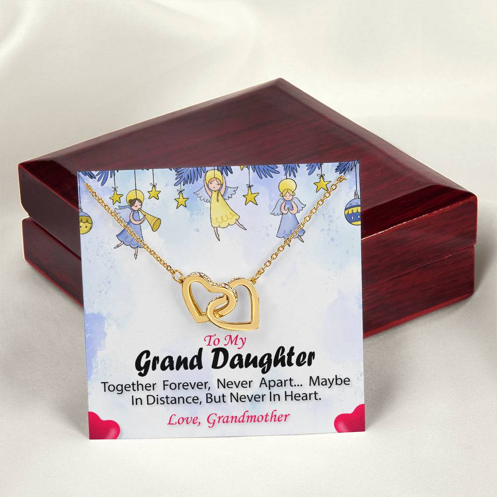 To My Granddaughter - Together Forever Necklace Interlocking Hearts Necklace
