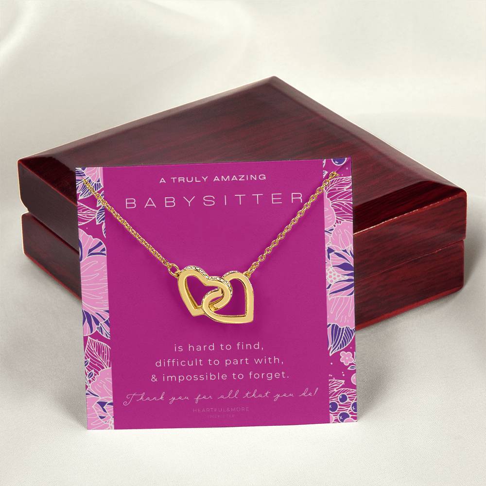 Nanny Appreciation Necklace Gift Nanny Thank You Gift Thank You Nanny Gift For Nanny Leaving A Truly Amazing Babysitter Gift Best Nanny Interlocking Hearts Necklace