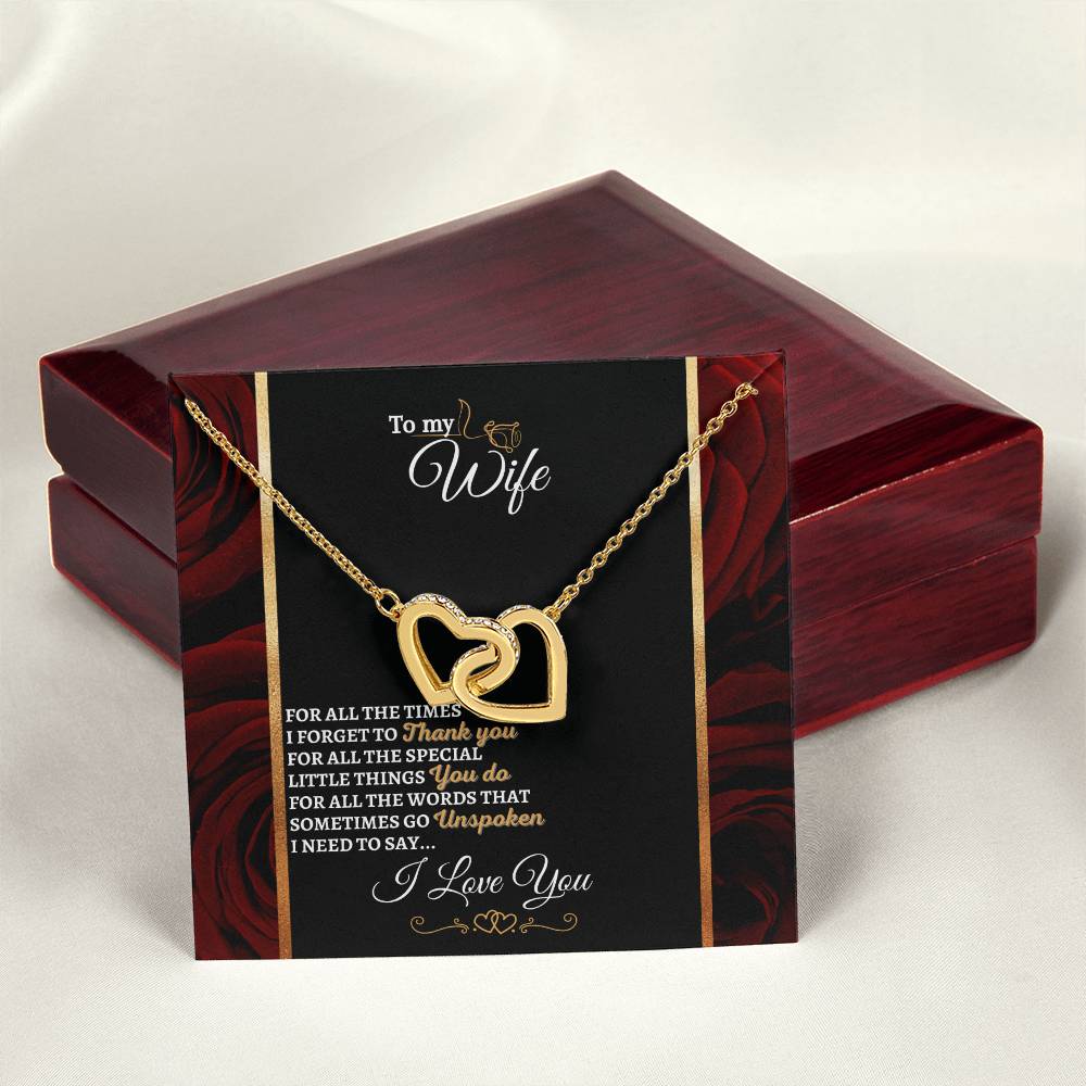 I Need To Say Interlocking Hearts Necklace Roses Edition