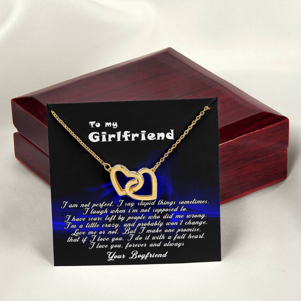 Queen Heart Necklace Gift For Girlfriend Interlocking Hearts Necklace