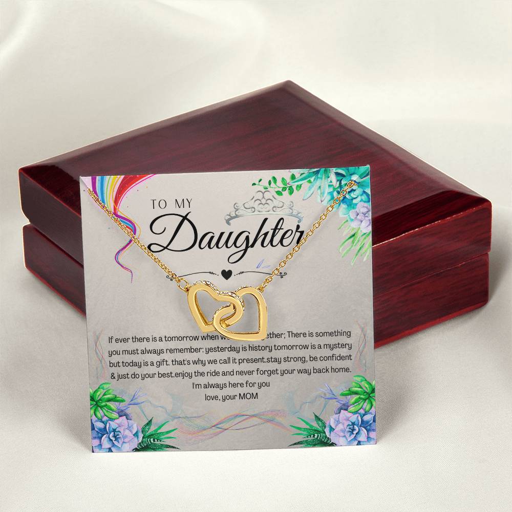 To My Daughter Interlocking Hearts Necklace