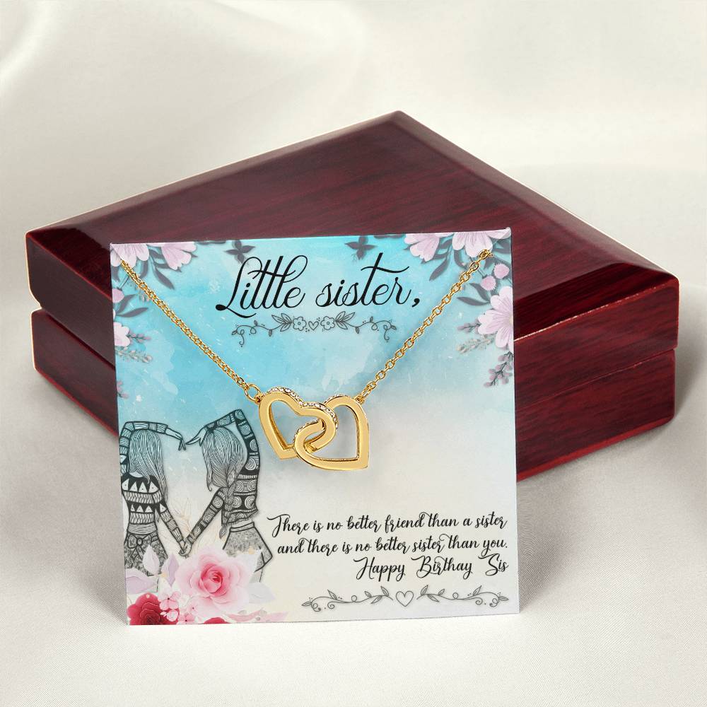Double Hearts For Little Sister Interlocking Hearts Necklace