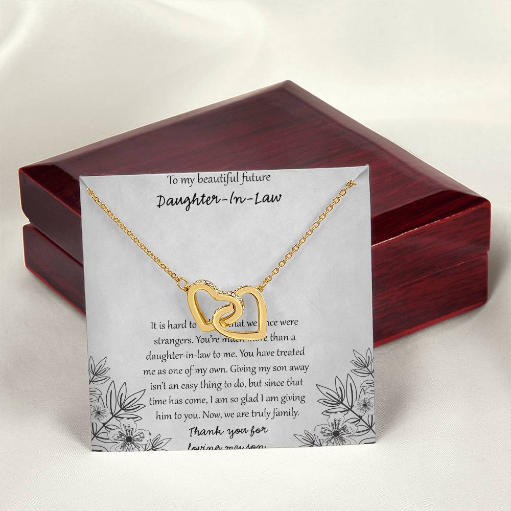 To My Beautiful Future Daughter In Law Interlocking Hearts Necklace