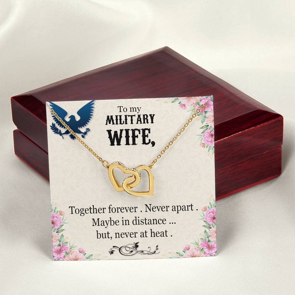 To My Military Wife Necklace Interlocking Hearts Necklace