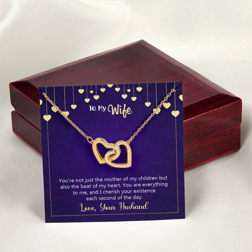 To My Wife Necklace Interlocking Hearts Necklace