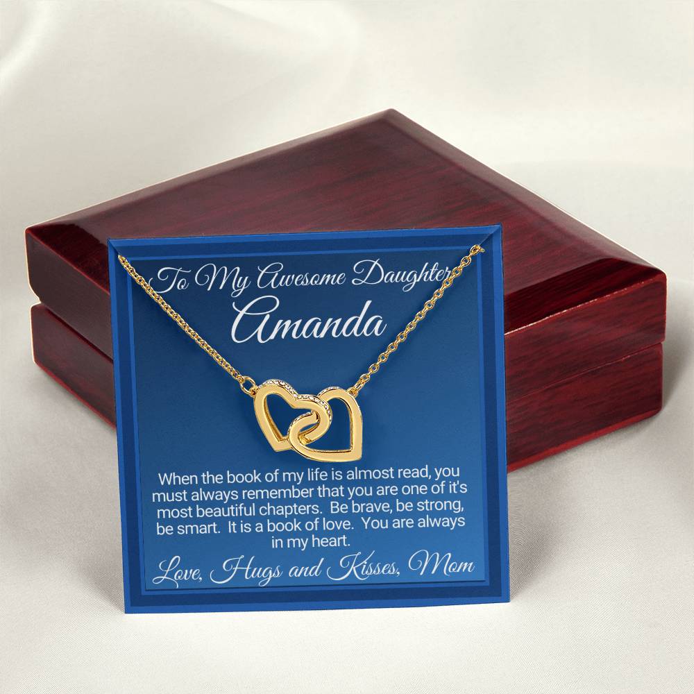 Personalized Gift For Awesome Daughter From Mom Interlocking Hearts Necklace