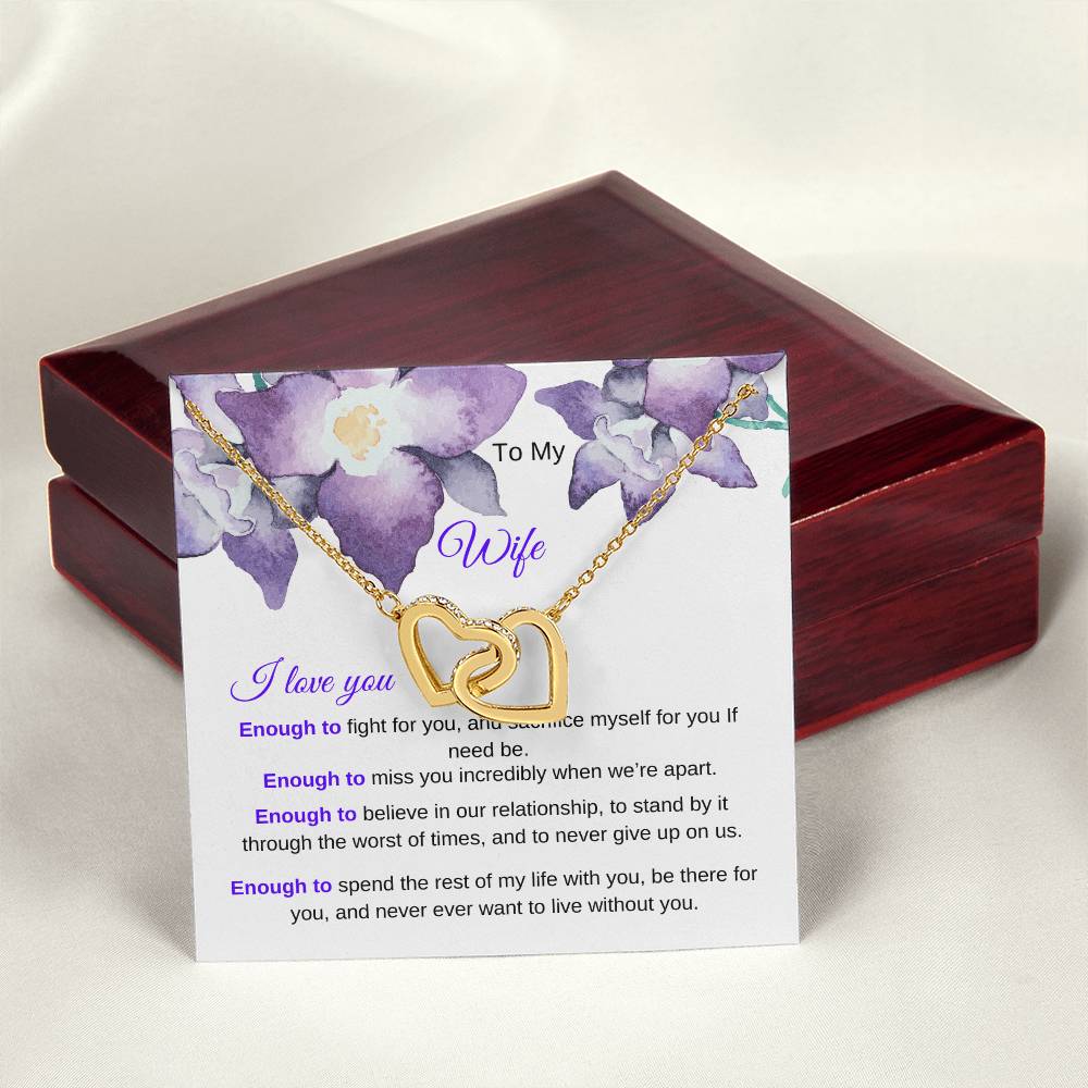 I Love You Enough Necklace Interlocking Hearts Necklace