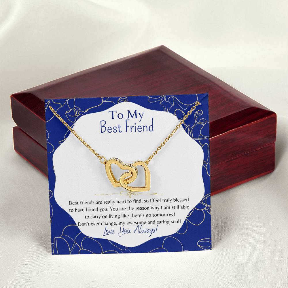 To My Best Friend Interlocking Hearts Necklace
