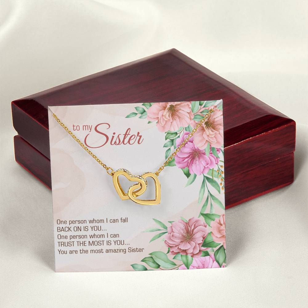 Gift To My Sister - Interlocking Hearts Necklace - Best Sister -You Are The Most Amazing Sister