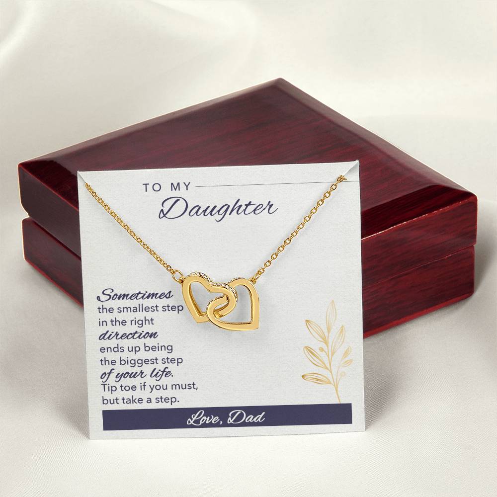 To My Daughter From Dad Interlocking Hearts Necklace Father To Daughter Gift Birthday Gift To Daughter From Dad Daughter Necklace