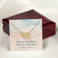 Unbiological Sister Necklace Naomi And Ruth Best Friend Gift Jewelry Interlocking Hearts Necklace