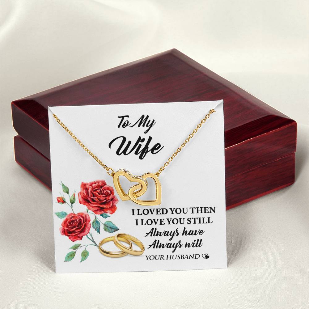 Perfect Gift For Wife! She Will Love It! Interlocking Hearts Necklace