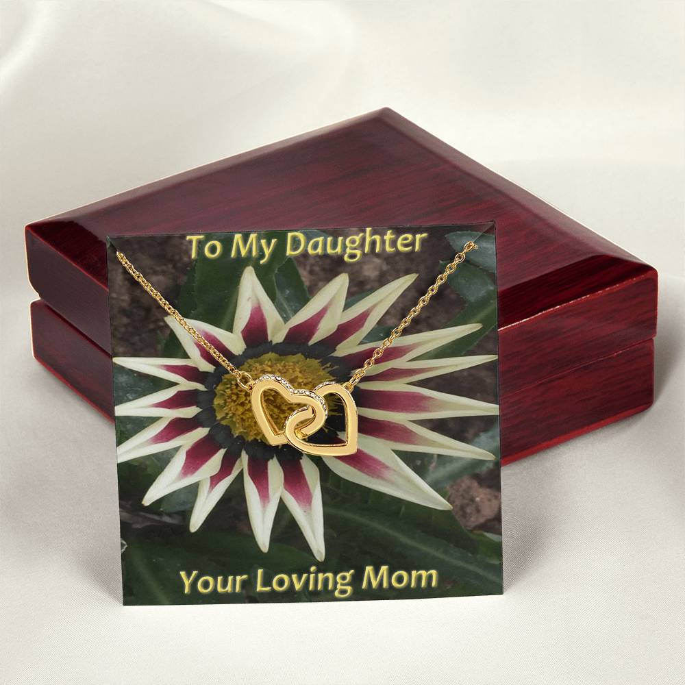To My Daughter Mom Daughter Interlocking Heart Necklace For Christmas Gift Interlocking Hearts Necklace