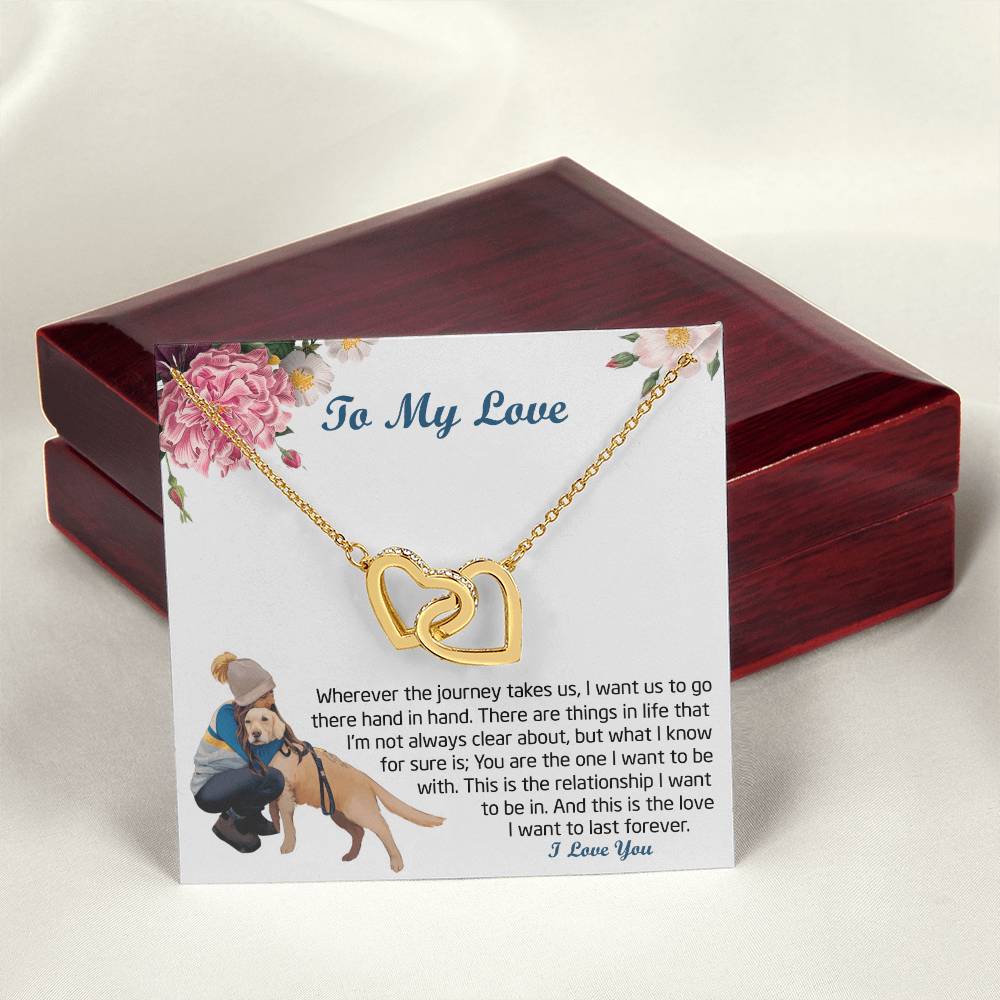 Gift For My Love Love -Necklace Interlocking Hearts Necklace