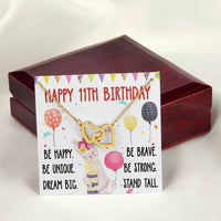 11Th Birthday Necklace Gift For Girl Daughter Birthday Gift For 11 Years Old Teen Birthday Gift Cute Llama Interlocking Hearts Necklace
