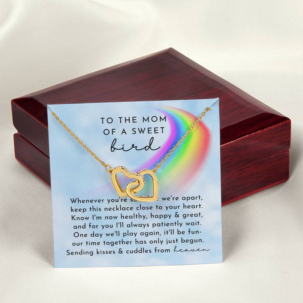 Bird Rainbow Remembrance Interlocking Hearts Necklace Day