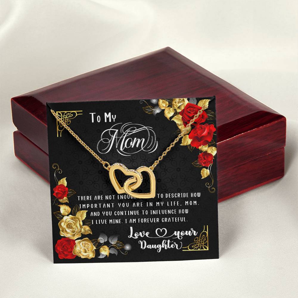 To My Mom - Interlocked Hearts Necklace Set Interlocking Hearts Necklace