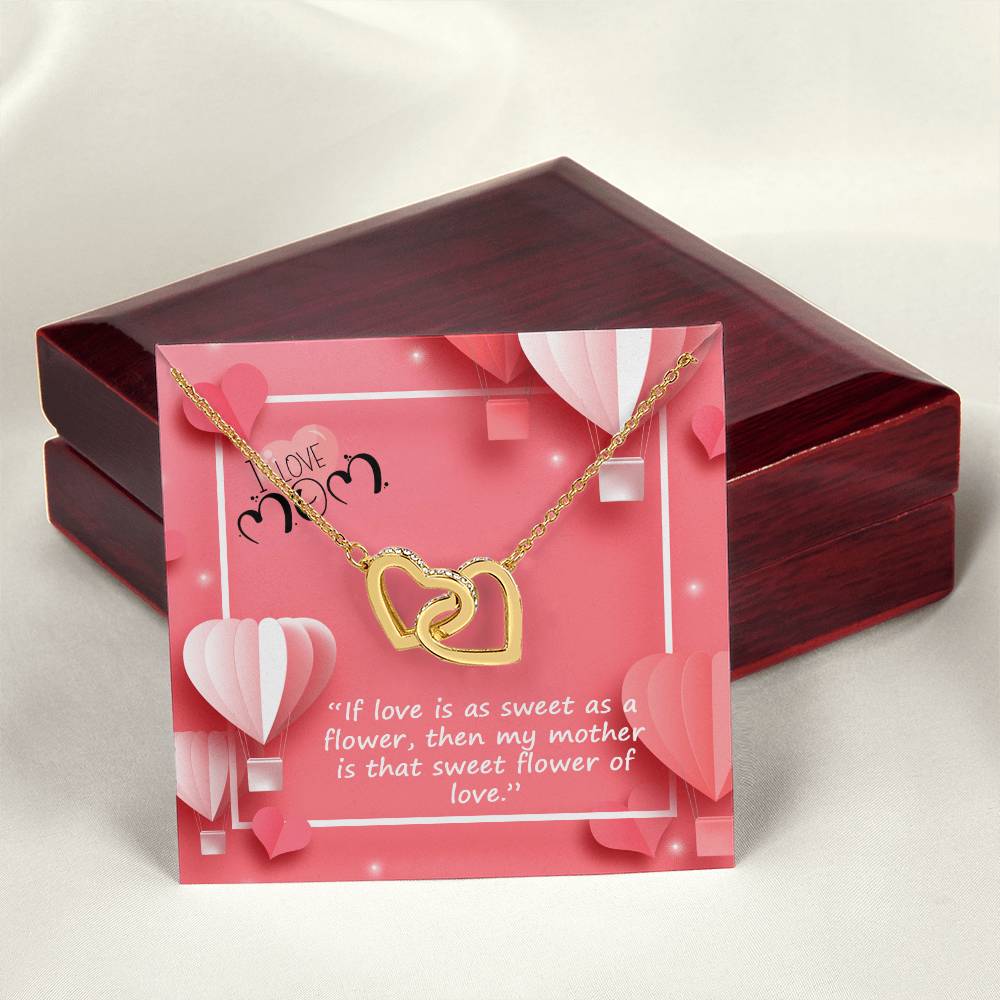 I Love My Mom Very Much Happy Mothers Day Interlocking Hearts Necklace