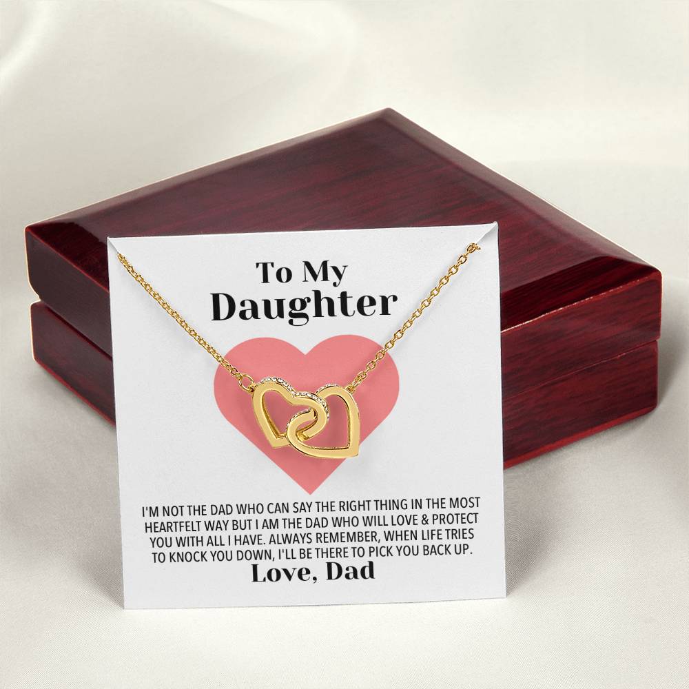 Daughter Love & Protection Necklace Interlocking Hearts Necklace