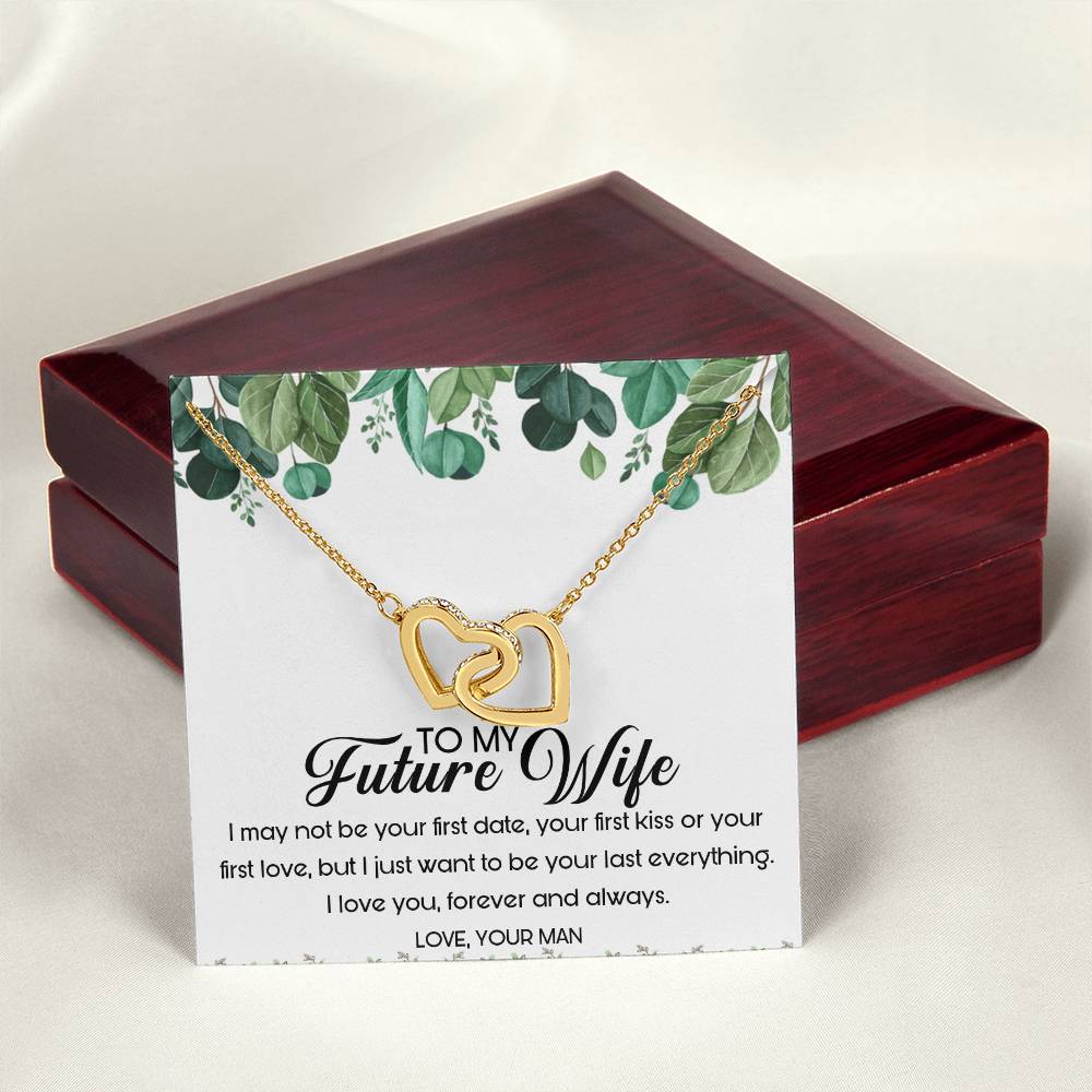 To My Future Wife Interlocking Hearts Necklace Message Card