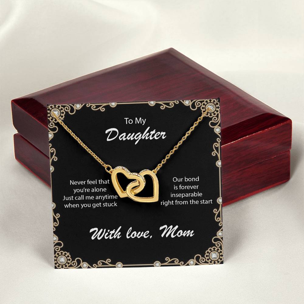 Necklace For Daughter To Call Mom When Stuck Interlocking Hearts Necklace