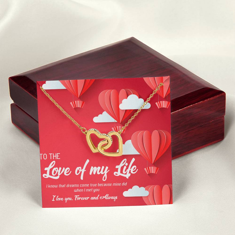 To The Love Of My Life To The Love Of My Life Necklace To My Wife Necklace Girlfriend Necklace Personalized Girlfriend Necklace Gift Interlocking Hearts Necklace