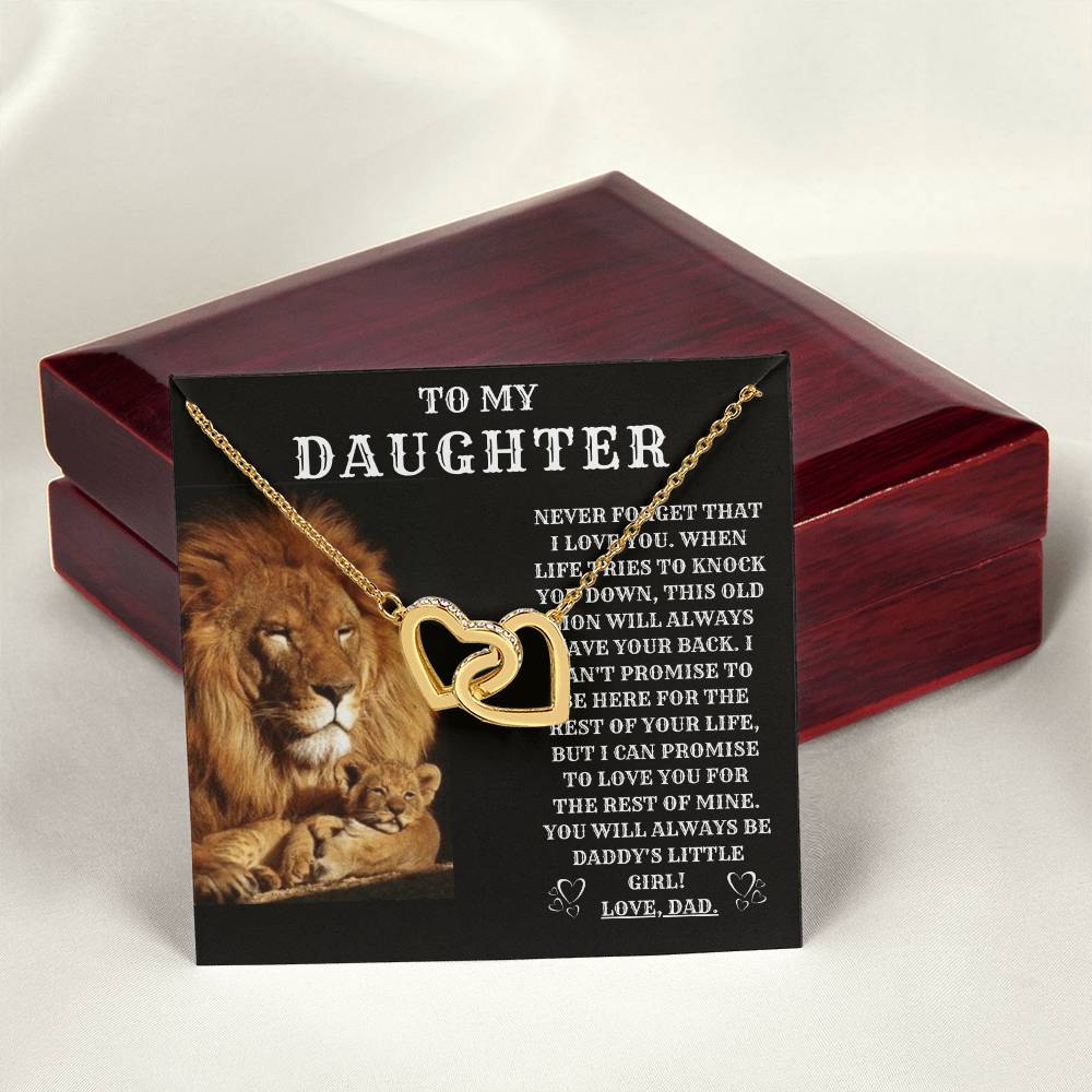 To My Daughter - Interlocking Hearts Necklace - From Dad