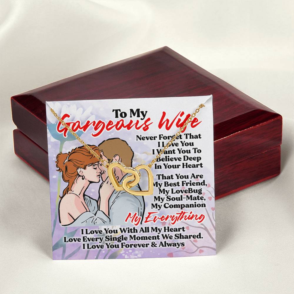 Gift For Wife - Interlocking Heart Necklace Interlocking Hearts Necklace