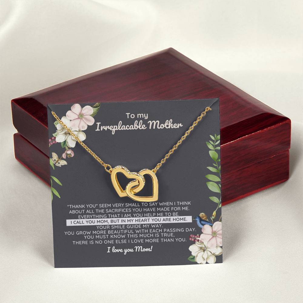 Irreplaceable Mother - You'Re My Home Interlocking Heart Necklace Interlocking Hearts Necklace