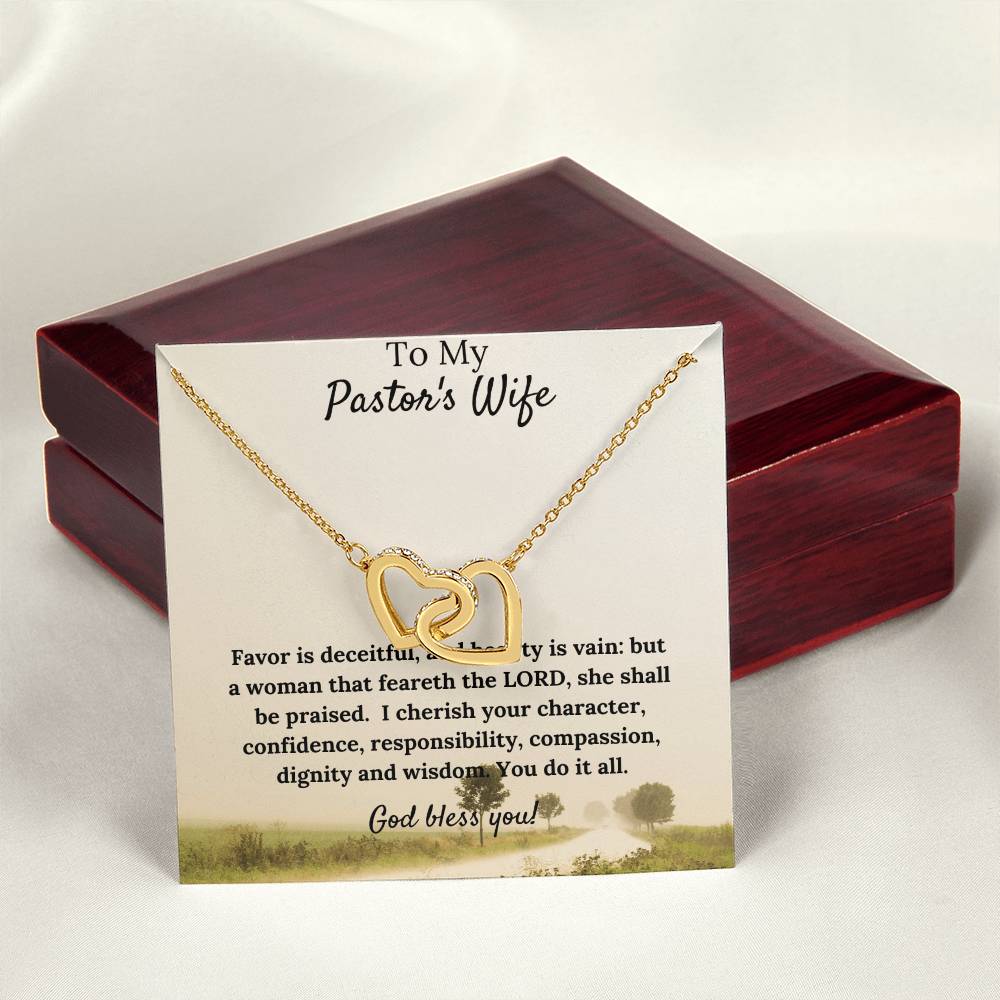 Gorgeous Two Hearts Necklace Pastor'S Wife Gift Interlocking Hearts Necklace