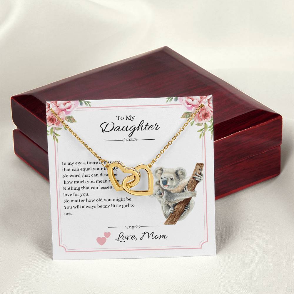 My Daughter In My Eyes - Hearts Necklace Interlocking Hearts Necklace