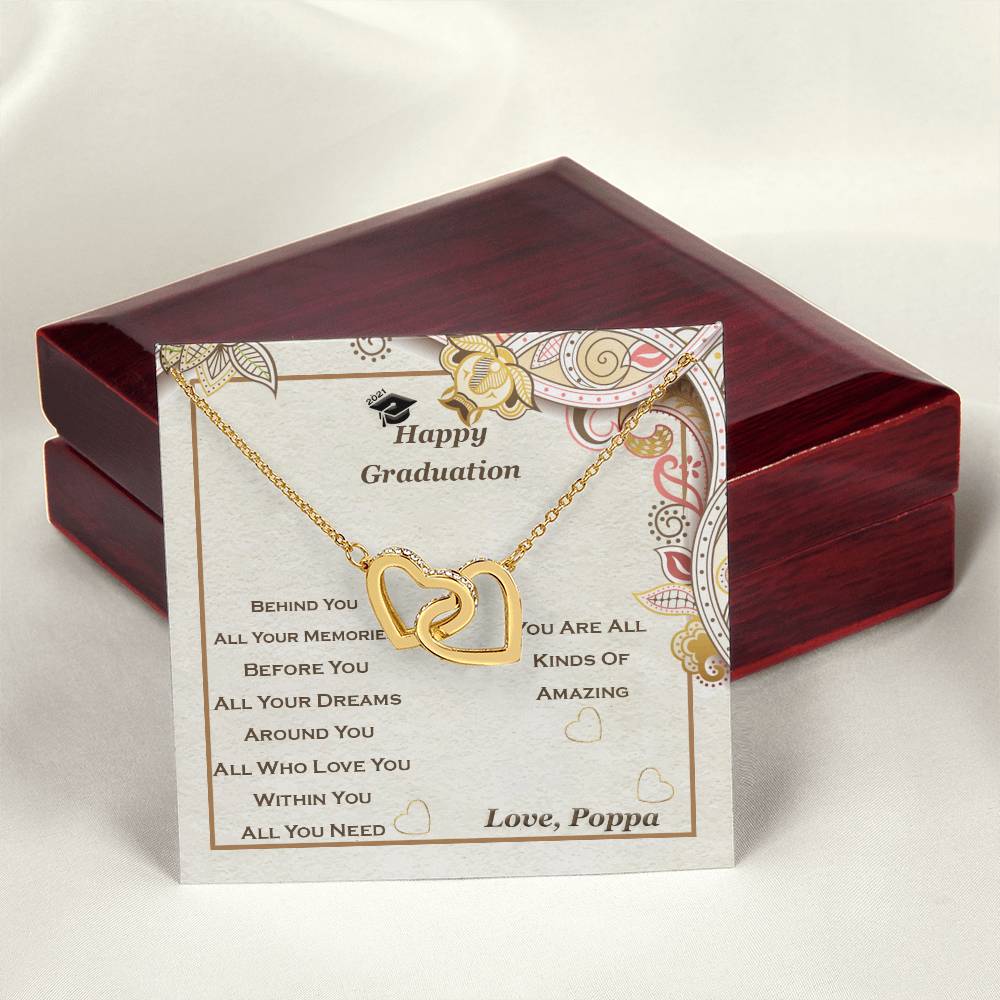 Interlocking Heart Necklace For Granddaughter Graduation Perfect Gift Interlocking Hearts Necklace