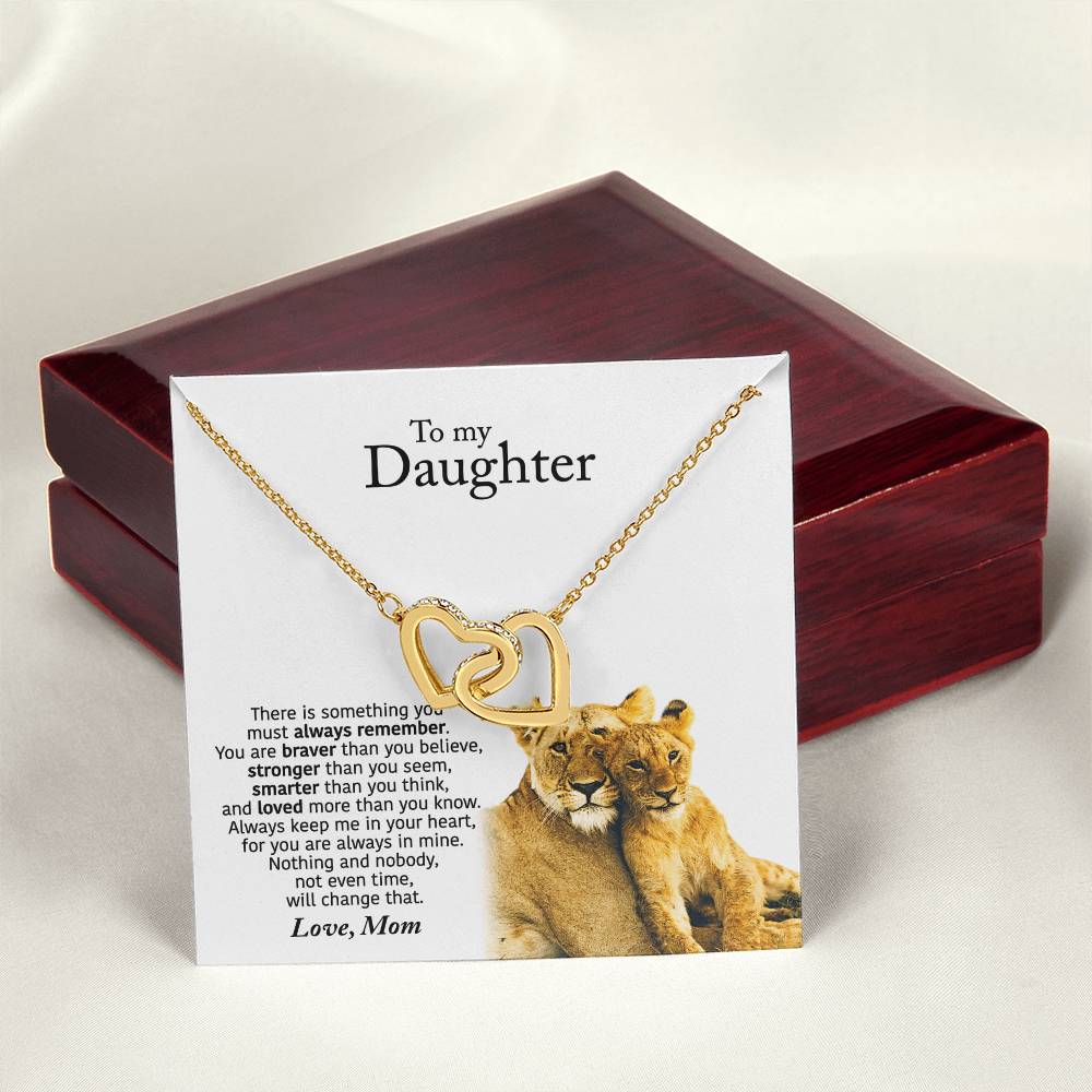 To My Daughter From Mom - Interlocking Hearts Necklace - Always Remember